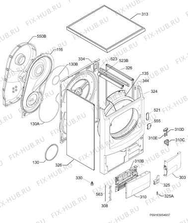 Взрыв-схема сушильной машины Rex Electrolux RDH97980W - Схема узла Housing 001